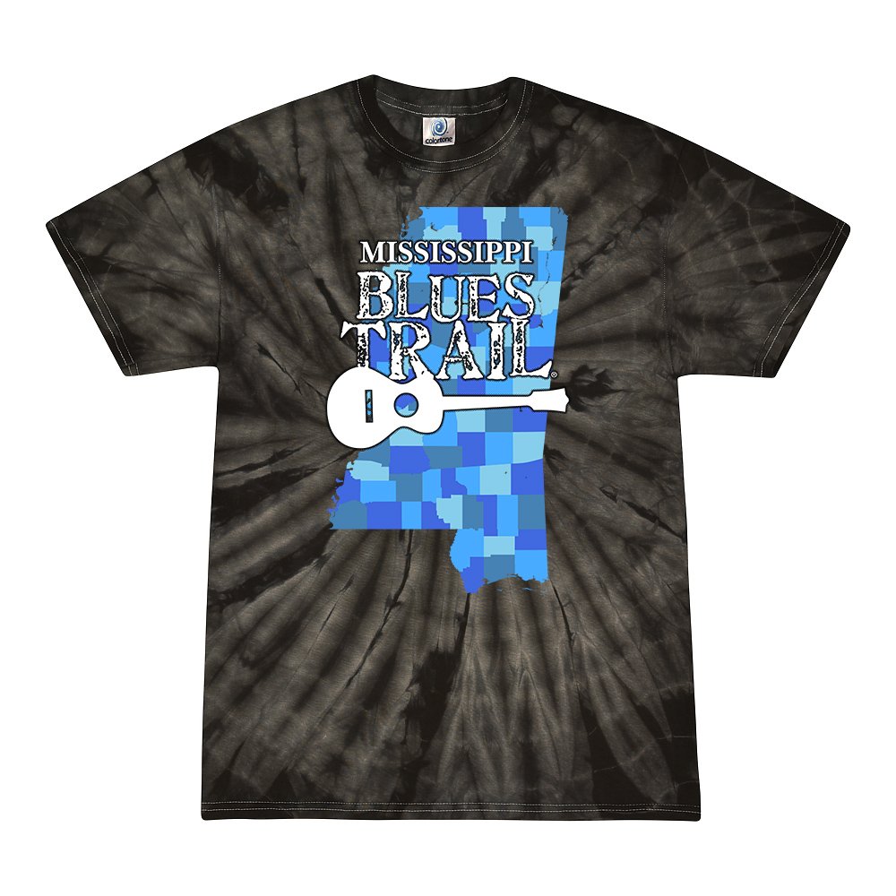 Mississippi Blues Trail Counties Tie-Dye T-Shirt - Black - Black