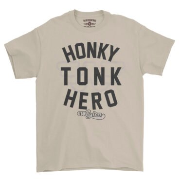 Waylon Jennings Honky Tonk Hero T-Shirt - Heavy Cotton - Sand