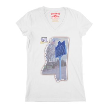 Albert King Blues Trail Marker V-Neck T Shirt - Women's - White