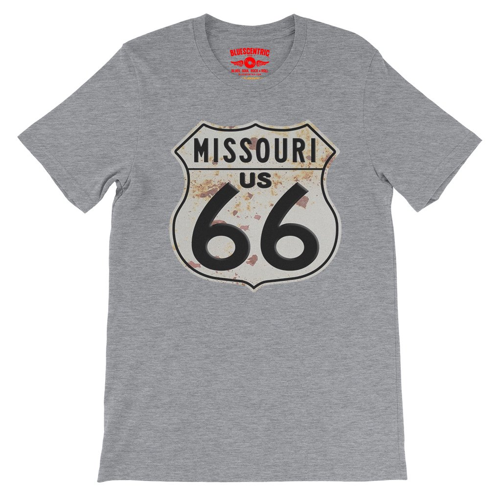 Route 66 Missouri T-Shirt - Lightweight Vintage Style - Athletic Heather
