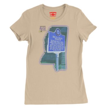 Delta Blues Museum Blues Trail Ladies T-Shirt - Relaxed Fit - Sand Dune