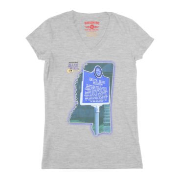 Delta Blues Museum Blues Trail V-Neck T Shirt - Women's - Athletic Heather