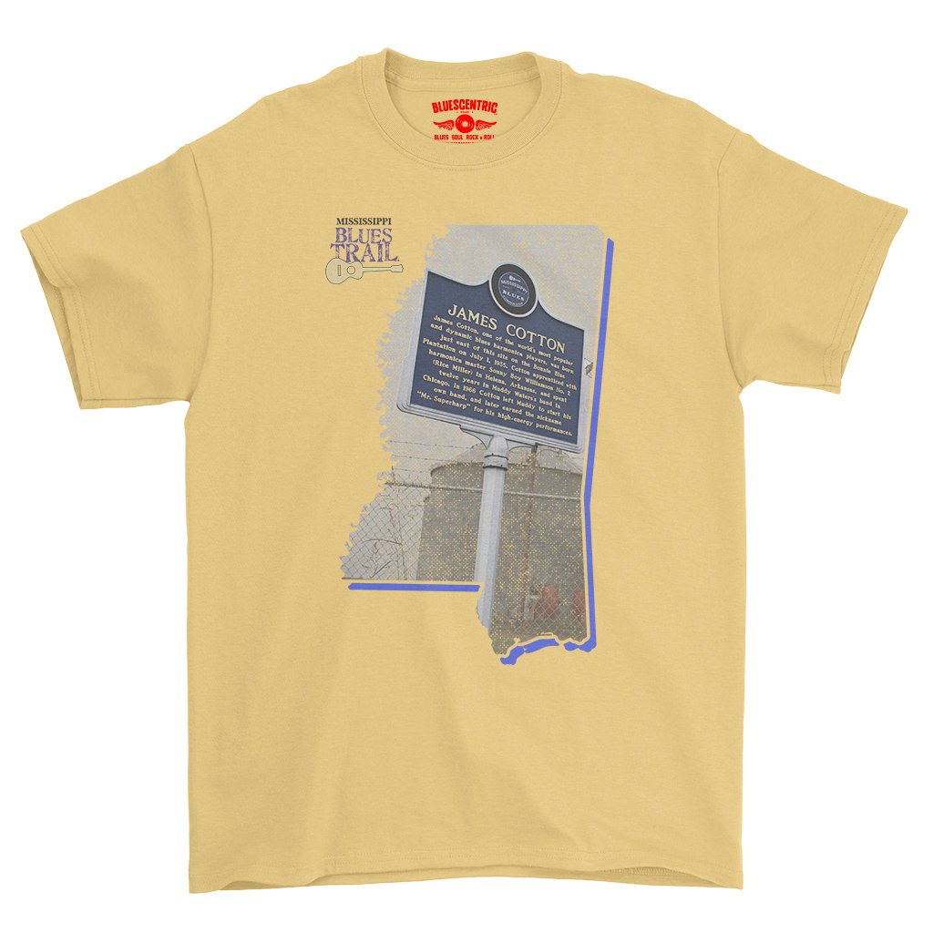 James Cotton Mississippi Blues Trail T-Shirt - Heavy Cotton - Daisy