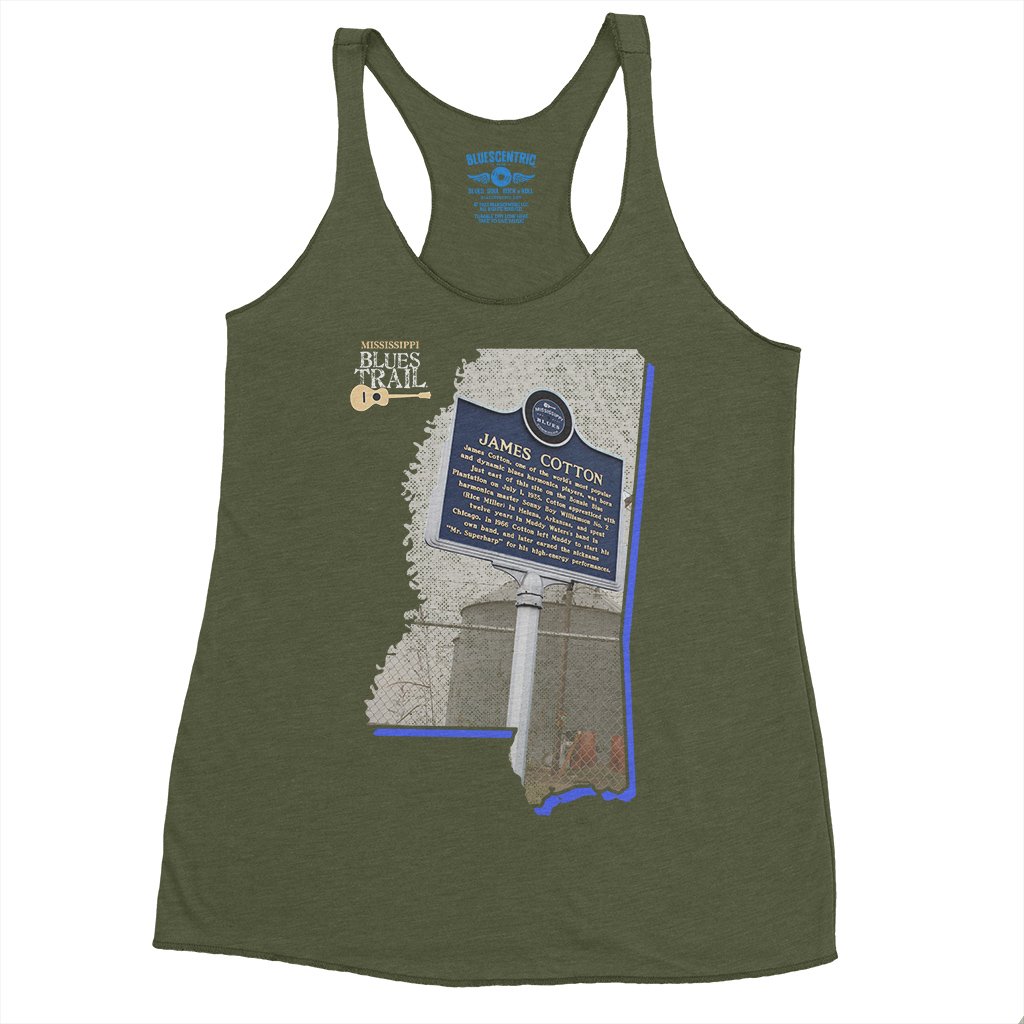 James Cotton Mississippi Blues Trail Racerback Tank - Women's - Military Green