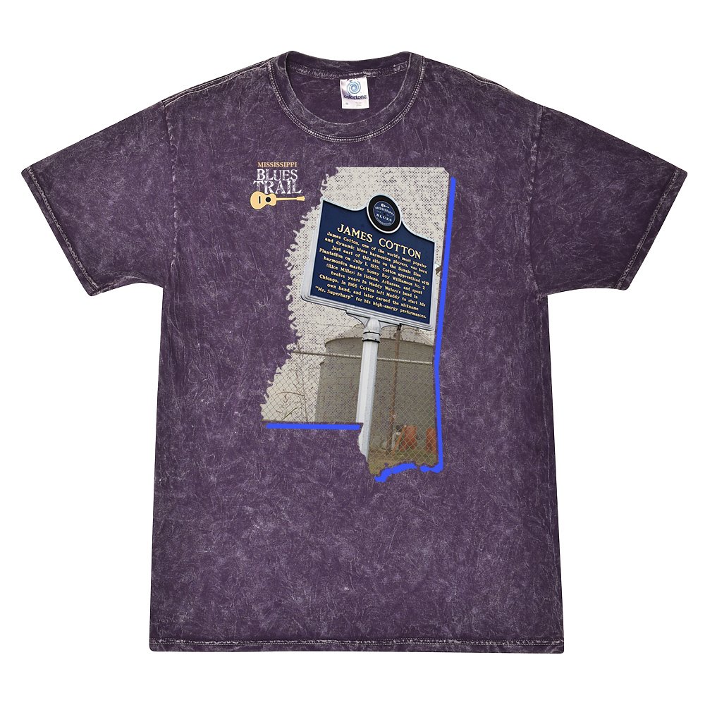James Cotton Mississippi Blues Trail Mineral Wash Shirt - Purple - Purple