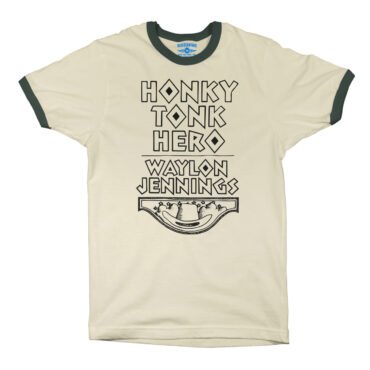Waylon Jennings Honky Tonk Hero Ringer T-Shirt in default
