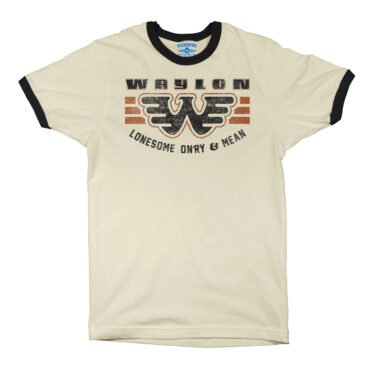 Waylon Jennings Lonesome Onry & Mean Ringer T-Shirt in Natural Black