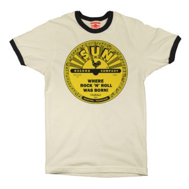 Sun Records Where Rock n Roll Was born Ringer T-Shirt - Cream-Black