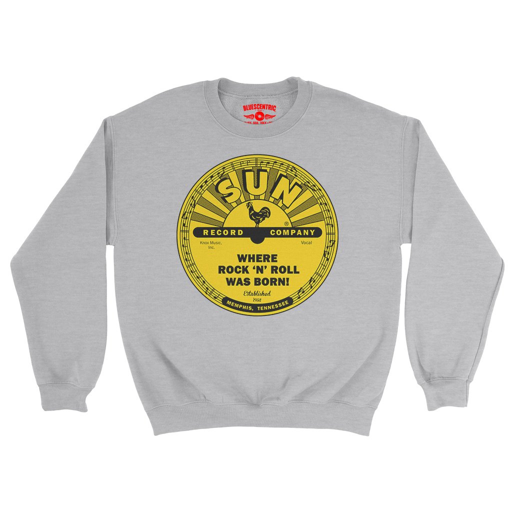 Sun Records Where Rock n Roll Was born Crewneck Sweatshirt - Grey Heather