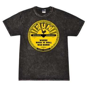Sun Records Where Rock n Roll Was born Mineral Wash Shirt - Black - Black