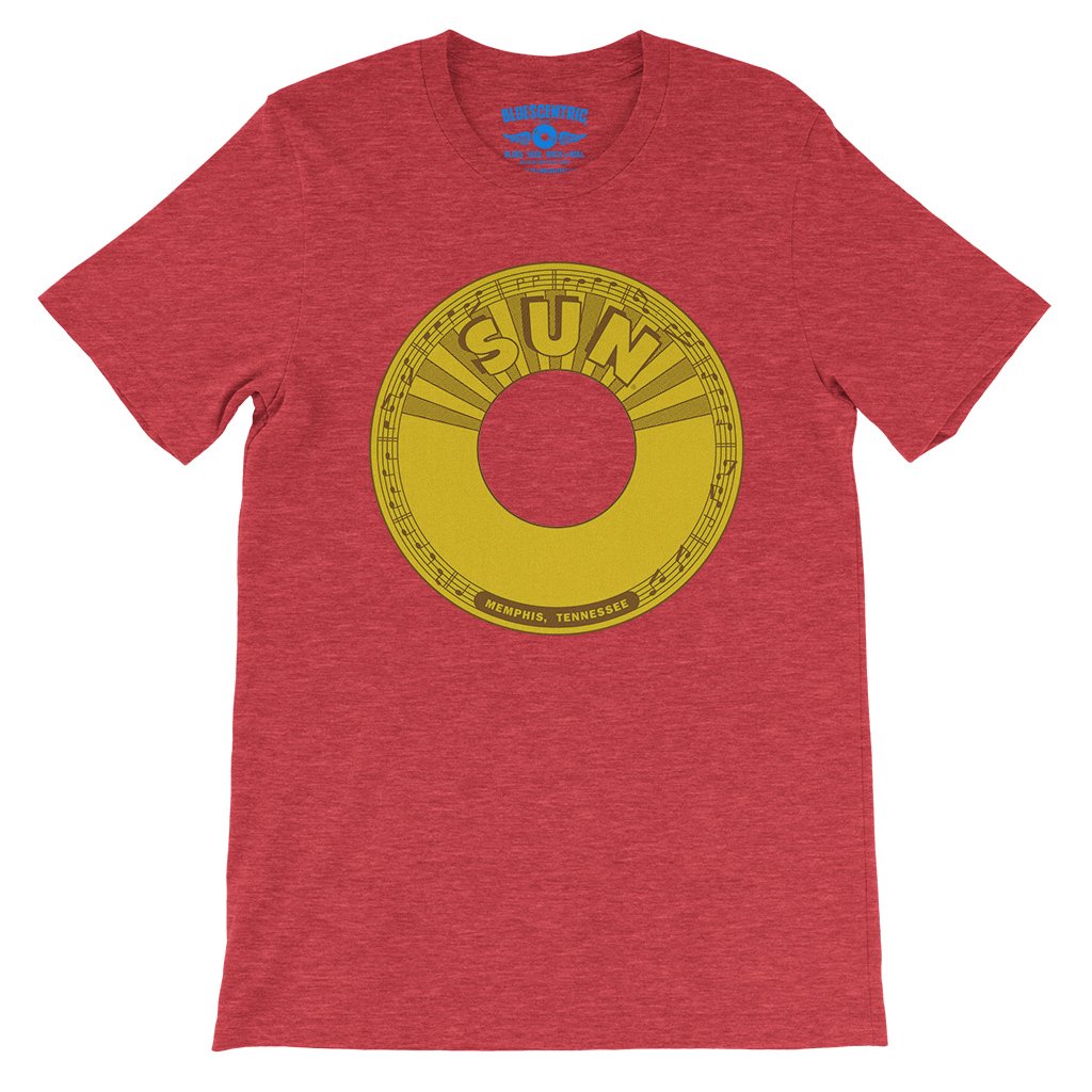 Sun Records 45 RPM T-Shirt - Lightweight Vintage Style - Heather Red