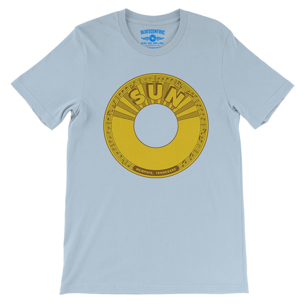 Sun Records 45 RPM T-Shirt - Lightweight Vintage Style - Light Blue