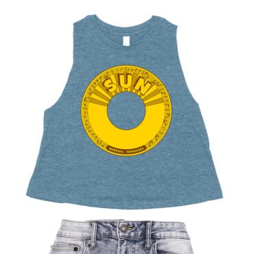 Sun Records 45 RPM Racerback Crop Top - Women's - Heather Deep Teal