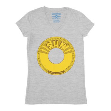 Sun Records 45 RPM V-Neck T Shirt - Women's - Athletic Heather