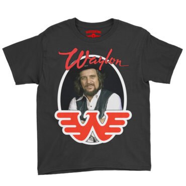 Waylon Jennings Photo Youth T-Shirt - Lightweight Children & Toddlers - Black