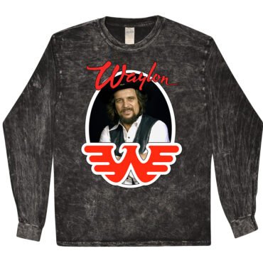 Waylon Jennings Photo T-Shirt - Black Mineral Wash - Black