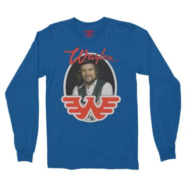 Waylon Jennings Photo Long Sleeve T-Shirt - Royal