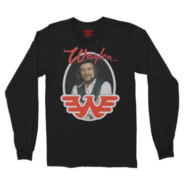 Waylon Jennings Photo Long Sleeve T-Shirt - Black