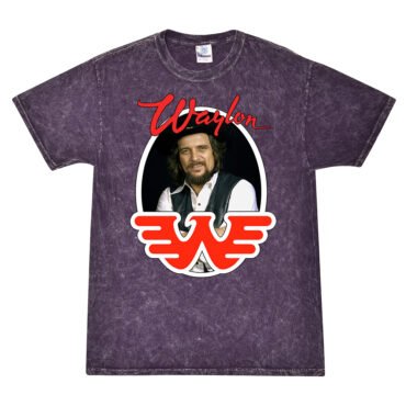 Waylon Jennings Photo Mineral Wash Shirt - Purple - Purple