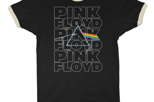 Pink Floyd Graphic Dark Side Ringer T-Shirt - Black-Cream