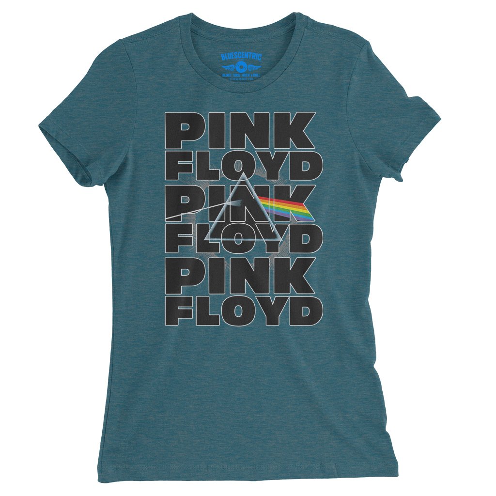 Pink Floyd Graphic Dark Side Ladies T-Shirt - Relaxed Fit - Heather Deep Teal