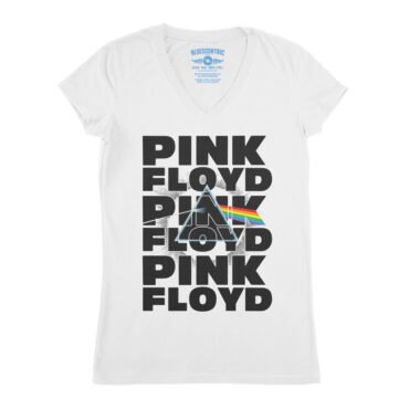 Pink Floyd Graphic Dark Side V-Neck T Shirt - Women's - White