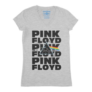 Pink Floyd Graphic Dark Side V-Neck T Shirt - Women's - Athletic Heather