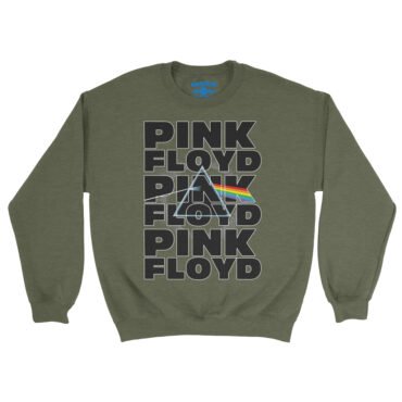 Pink Floyd Graphic Dark Side Crewneck Sweatshirt - Army Heather