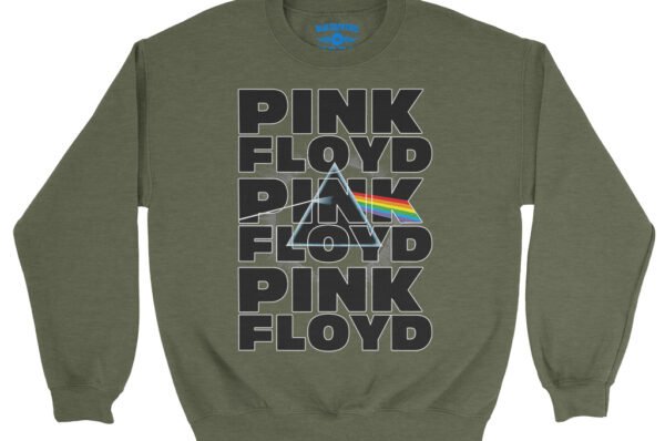 Pink Floyd Graphic Dark Side Crewneck Sweatshirt - Army Heather