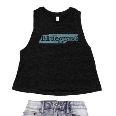 Tennessee Bluegrass Racerback Crop Top - Women's - Black