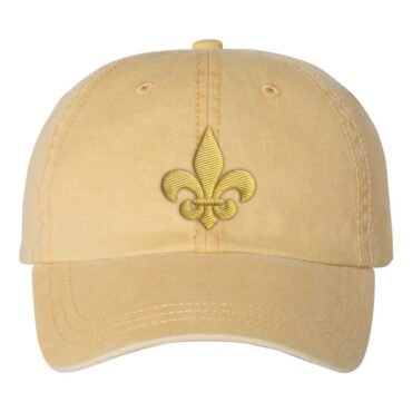 Gold Fleur de Lis Hat - Pigment Dyed Mustard