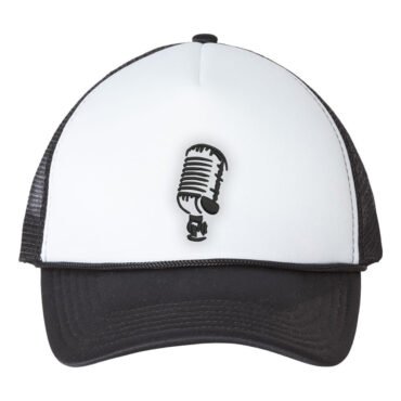 Microphone Trucker Hat - Black / White Face