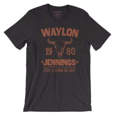 Waylon Jenning Good Ol Boy T-Shirt - Lightweight Vintage Style - Black