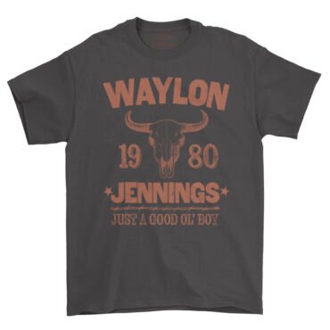 Waylon Jenning Good Ol Boy T-Shirt - Heavy Cotton - Black