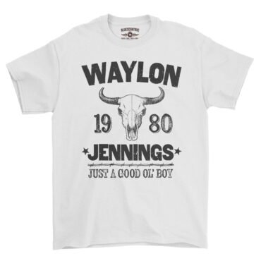 Waylon Jenning Good Ol Boy T-Shirt - Heavy Cotton - White
