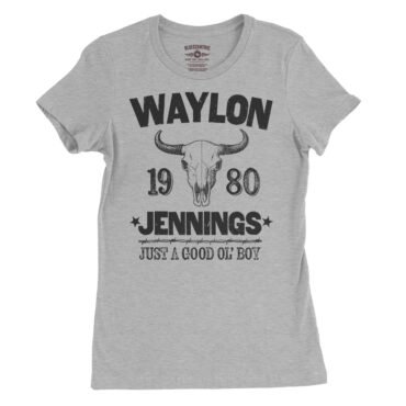 Waylon Jenning Good Ol Boy Ladies T-Shirt - Relaxed Fit - Athletic Heather