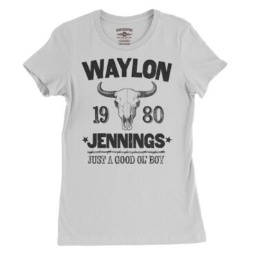 Waylon Jenning Good Ol Boy Ladies T-Shirt - Relaxed Fit - White
