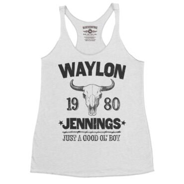 Waylon Jenning Good Ol Boy Racerback Tank - Women's - Heather White