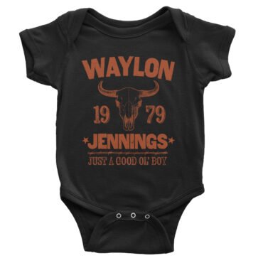 Waylon Jenning Good Ol Boy Baby Onesie - Black