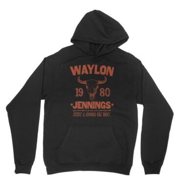 Waylon Jenning Good Ol Boy Hooded Pullover Jacket - Black