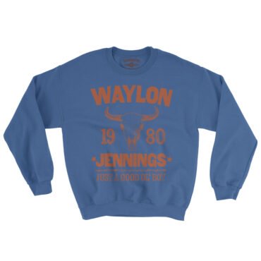 Waylon Jenning Good Ol Boy Crewneck Sweatshirt - Royal