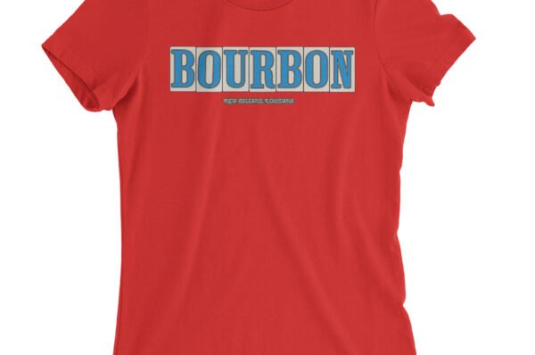 Bourbon Street Tile Ladies T-Shirt - Relaxed Fit - Red