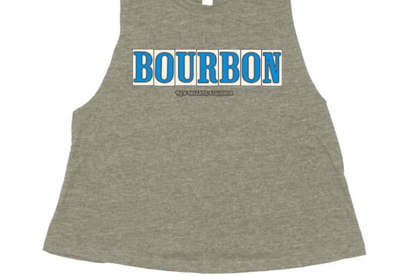 Bourbon Street Tile Racerback Crop Top - Women's - Heather Green