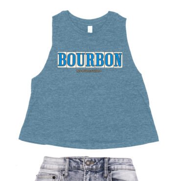 Bourbon Street Tile Racerback Crop Top - Women's - Heather Deep Teal