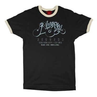 Blue Sky Records Ringer T-Shirt - Black-Cream