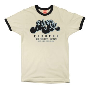 Blue Sky Records Ringer T-Shirt - Cream-Black