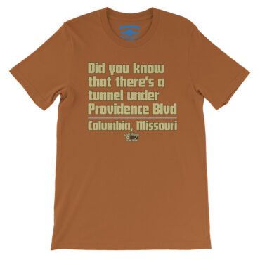 Tunnel Under Providence Blvd Columbia Mo T-Shirt - Lightweight Vintage Style - Burnt Orange