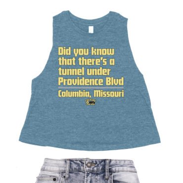 Tunnel Under Providence Blvd Columbia Mo Racerback Crop Top - Women's - Heather Deep Teal