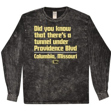 Tunnel Under Providence Blvd Columbia Mo T-Shirt - Black Mineral Wash - Black