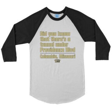 Tunnel Under Providence Blvd Columbia Mo Baseball T-Shirt - White-Black